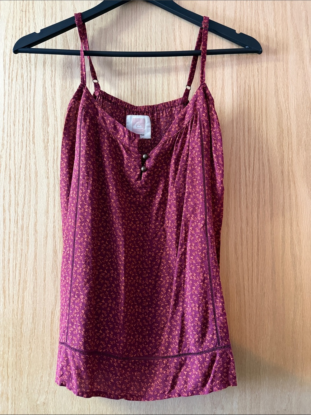 Quiksilver Women's Wine Printed Spaghetti-Strap Tank